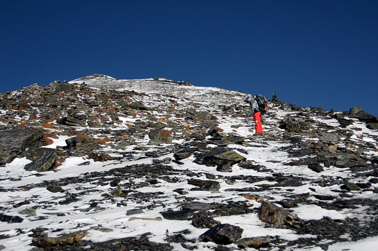 01 Climbing The Slope Above Yak Kharka On The Trail To Kalopani Around Dhaulagiri 